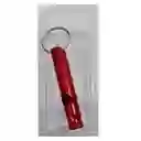 Silbato Aluminio Scout Vigilante Guardia 8grs Rojo Con Llavero