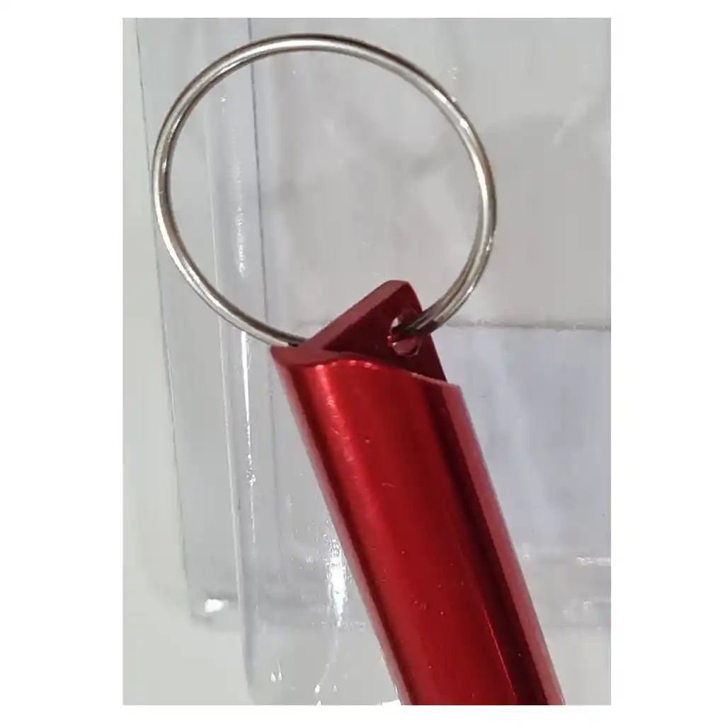 Silbato Aluminio Scout Vigilante Guardia 8grs Rojo Con Llavero