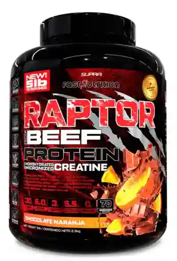 Raptor 100% Beef Protein 5 Lbs Sabor Chocolate Naranja