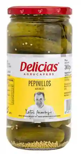 Pepinillos Agridulces 370 Gramos. Marca Delicias