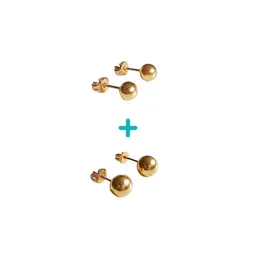 Pack De Aros Piercing Esferas 5mm + 7mm Chapadas En Oro 18k