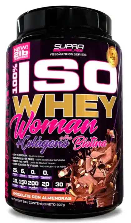 Iso Whey Woman 2lbs Sabor Chocolate Con Almendras