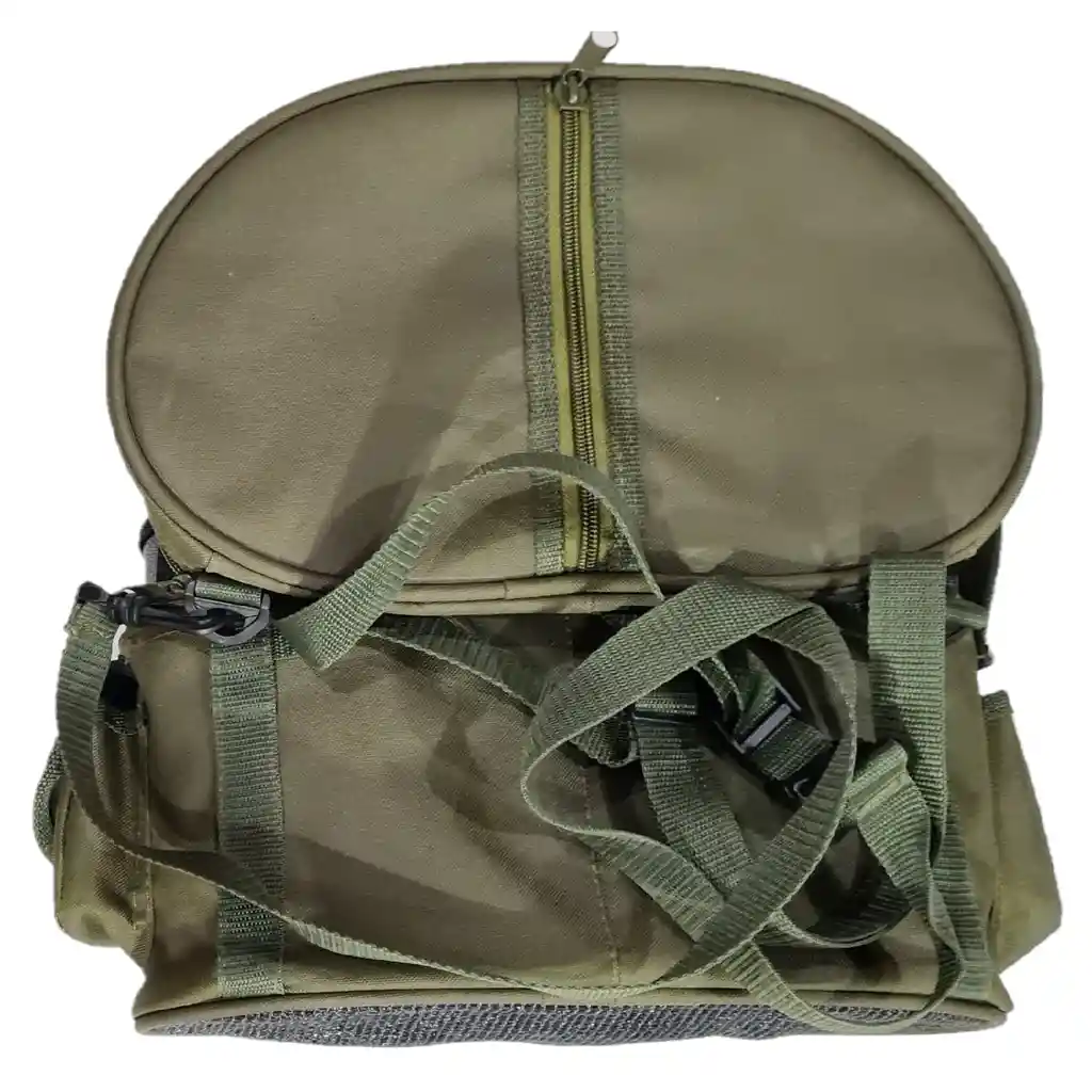 Bolso Pescador Nylon Con Forma Verde 20x20x35cms