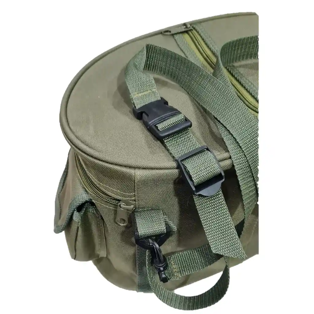 Bolso Pescador Nylon Con Forma Verde 20x20x35cms