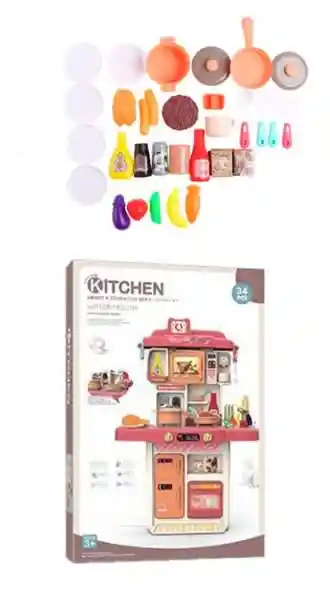 Kitchen Set De Cocina 35 Piezas C/sonido Y Luces