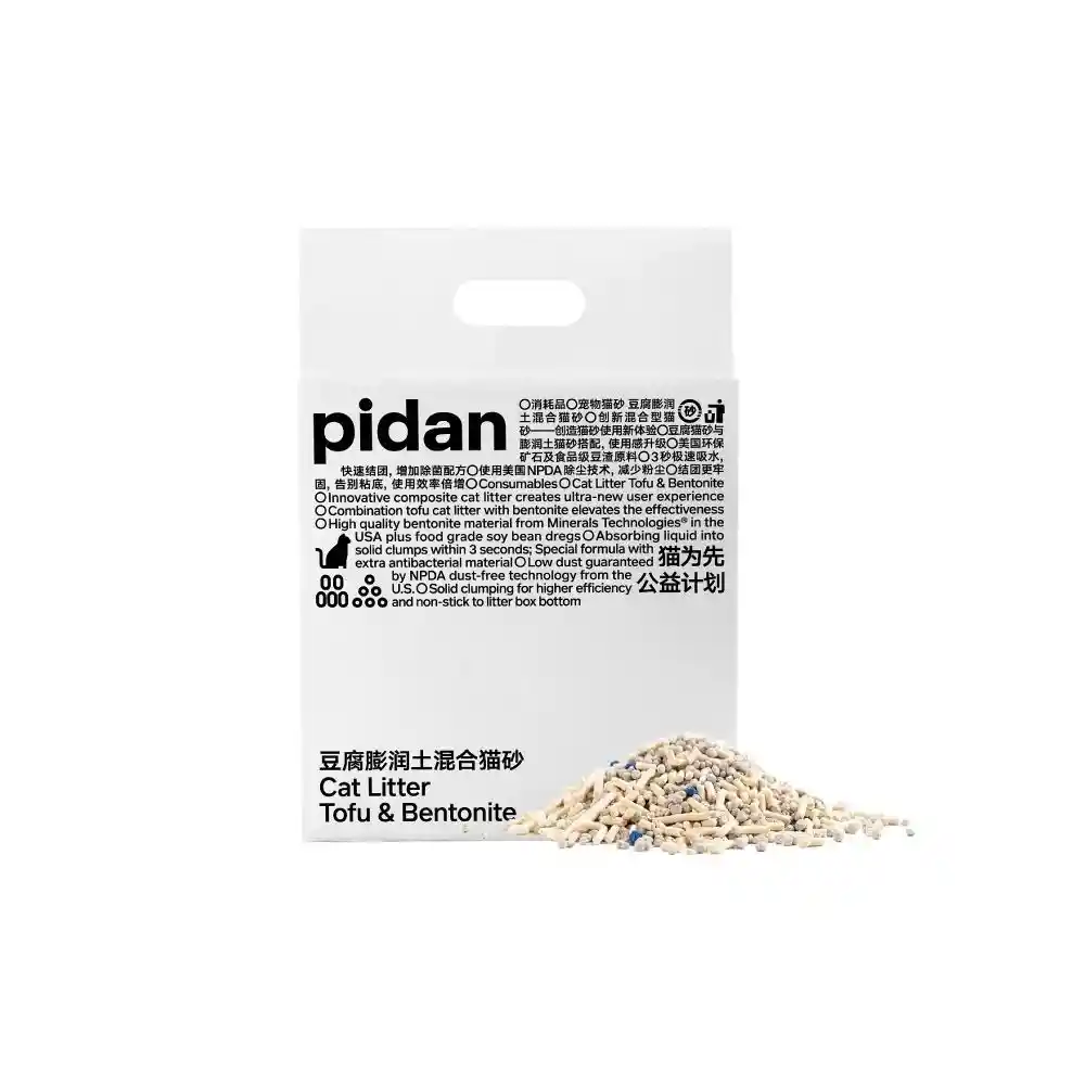 Pidan – Arena Para Gatos Con Tofu + Bentonita 2.4kg/6l X1 Unid