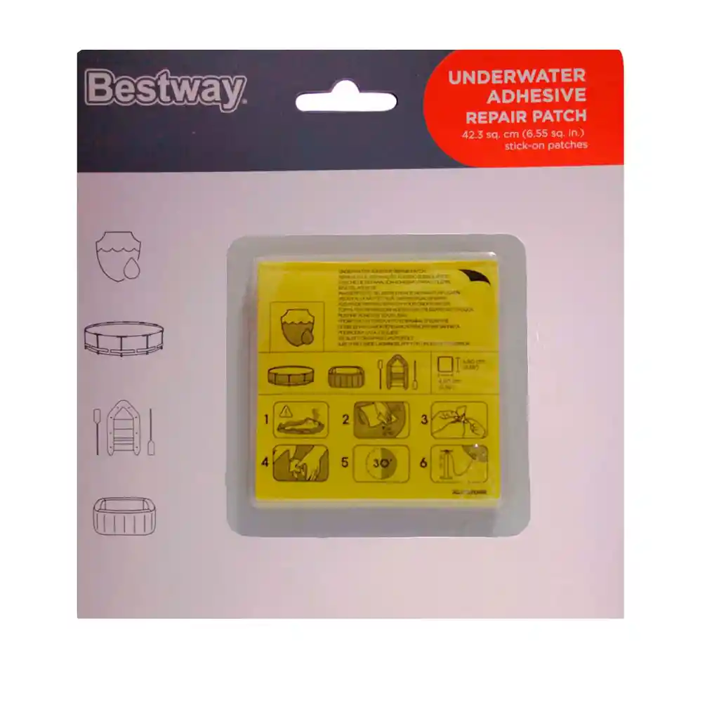 Kit De Reparación Bestway Parche Adhesivo Bajo El Agua