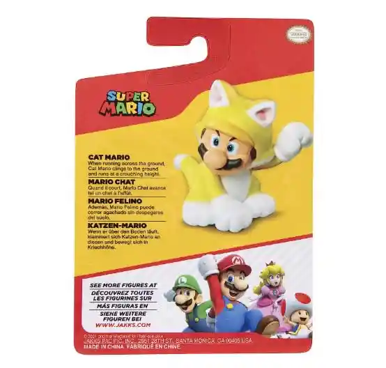 Jakks Super Mario Figura 2.5" Mario Felino