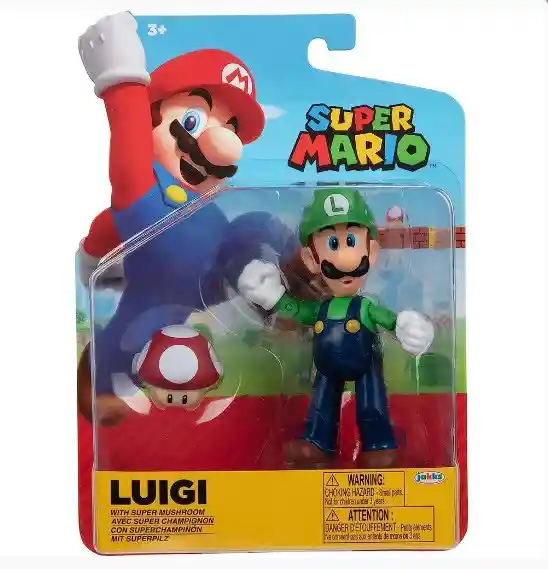 Nintendo Super Mario Figura Luigi Con Super Champiñón