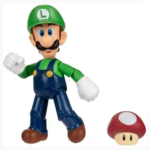 Nintendo Super Mario Figura Luigi Con Super Champiñón