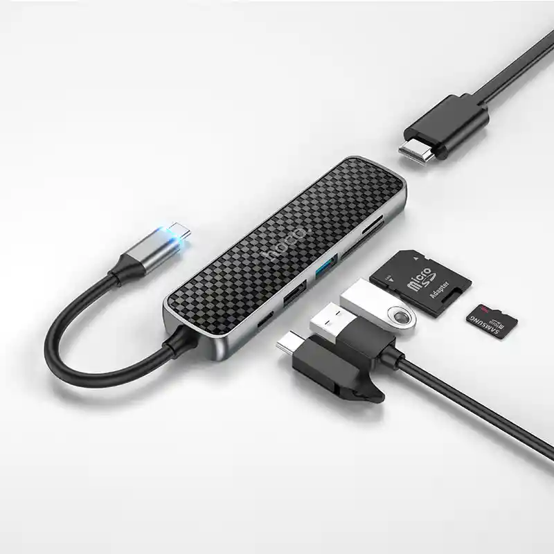 Adaptador Multifuncional Hoco Hb24 Usb-c 6 En 1