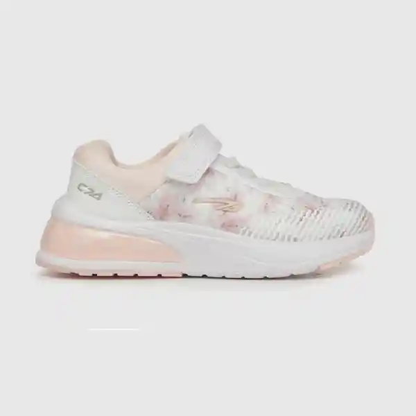 Zapatillas Deportiva Estampada Flores Blanco/Rosado T.31 Colloky