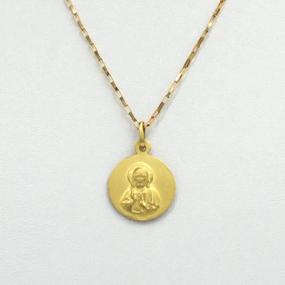 Conjunto Medalla Escapulario Oro 18k - Cadena 60cm