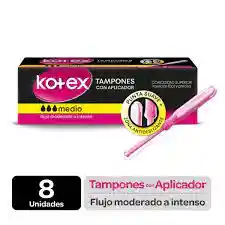 Kotex Tampones Conapliucador Flujo Moderado A Intenso 8und