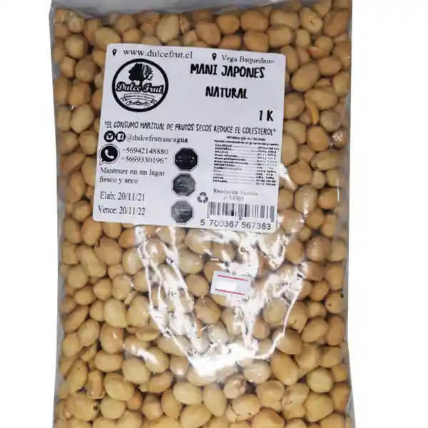  Maní Japonés Natural 1 Kilo 