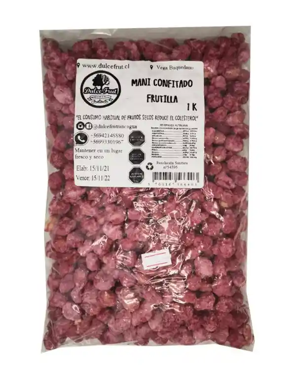 Maní Confitado Frutilla 500 Gr