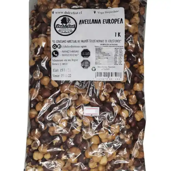 Avellana Europea Tostada 500 Gr