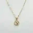 Conjunto Virgen Niña 12mm Oro 18k Nácar
