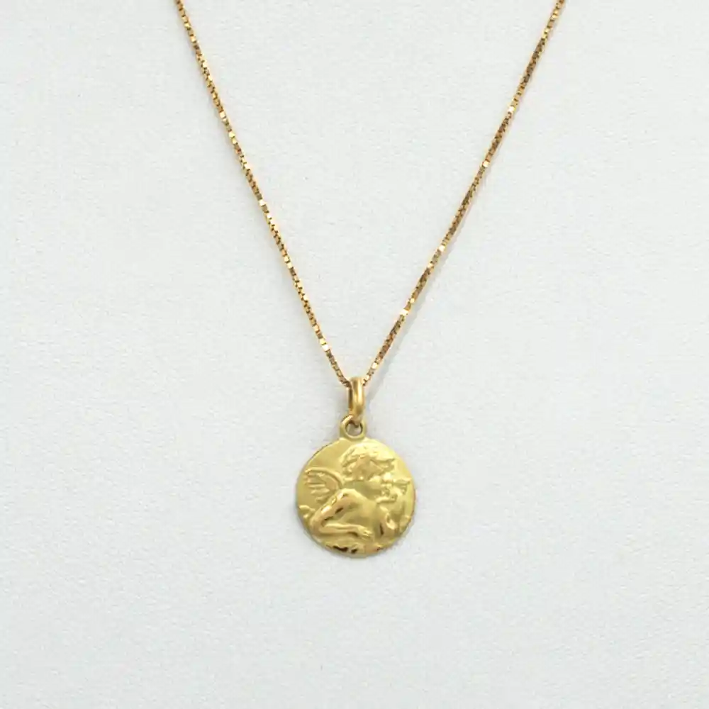 Conjunto Medalla Angel Oro 18k - Cadena 45cm
