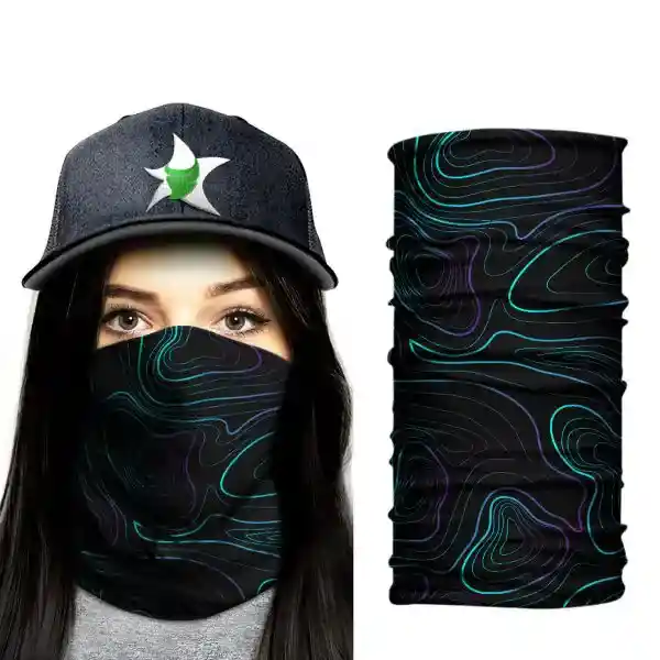 Bandana Negra Textura Turquesa