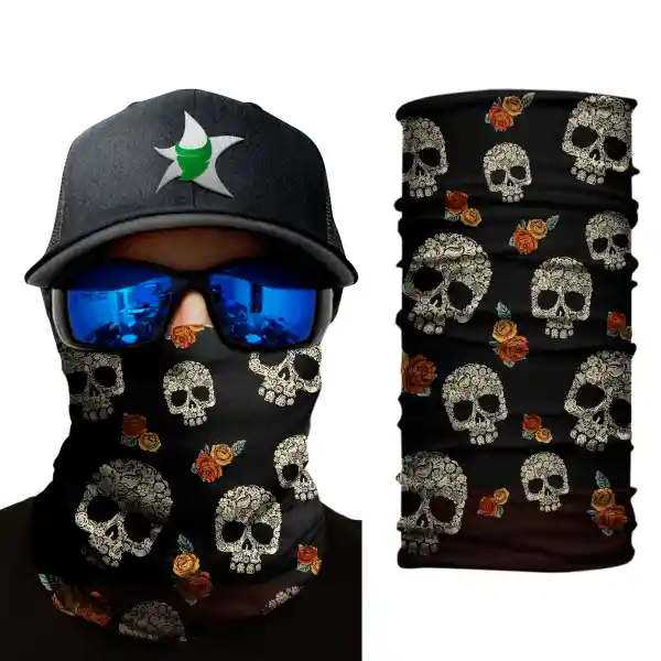 Bandana Calavera Y Rosas