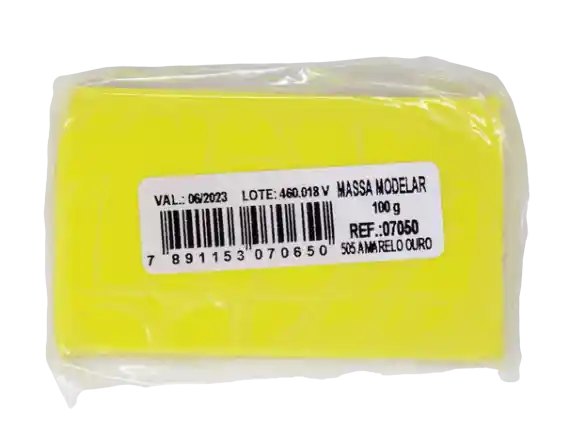 Acrilex Tableta Plasticina Color Amarillo 100grs. (505 Amarelo Curo)