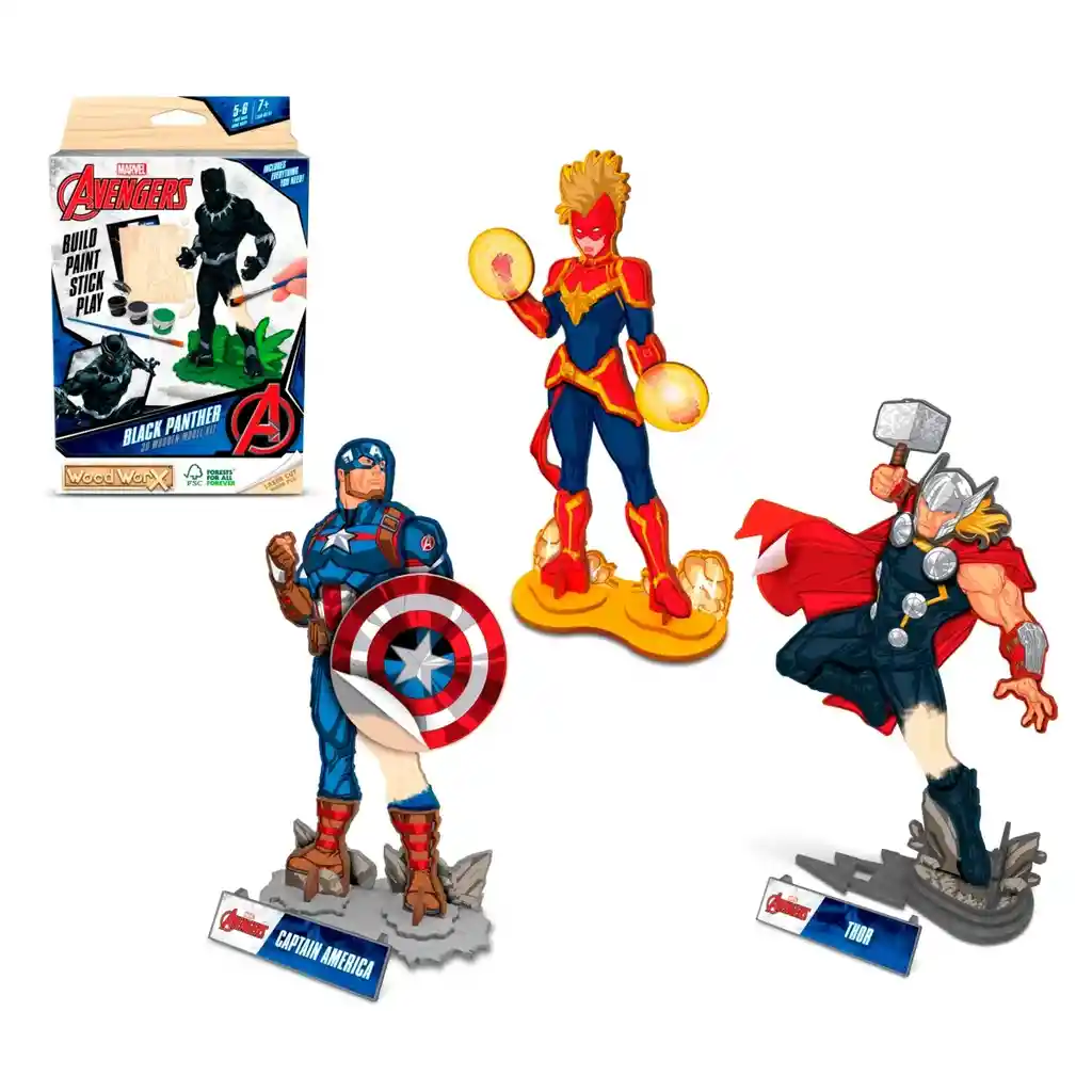 Figuras Wood Worx Marvel