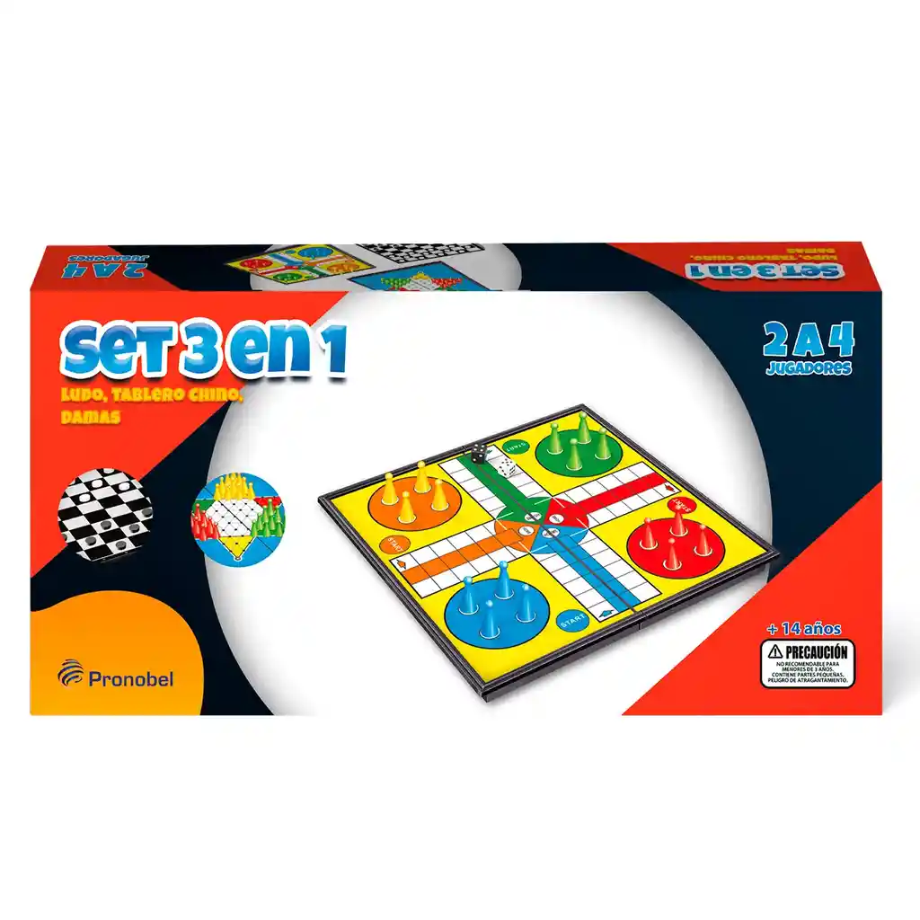 Juegos De Salon Set 3 En 1 Magnetico Tablero 32x32 Cm Nobel Gift