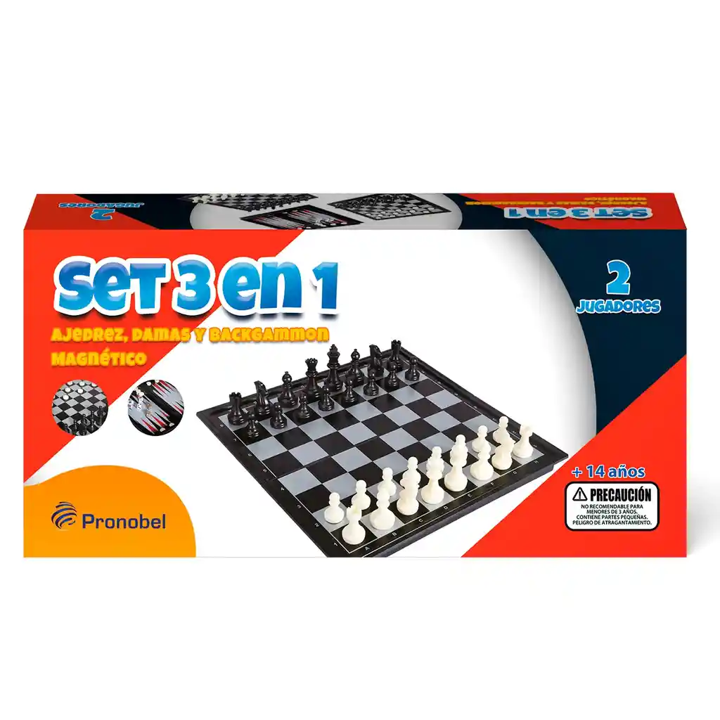 Juegos De Salon Set 3 En1 Magnetico Nobel Gift