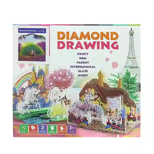 Diamond Drawing Diseño Pavo Real 17x15cm Nobel Toys