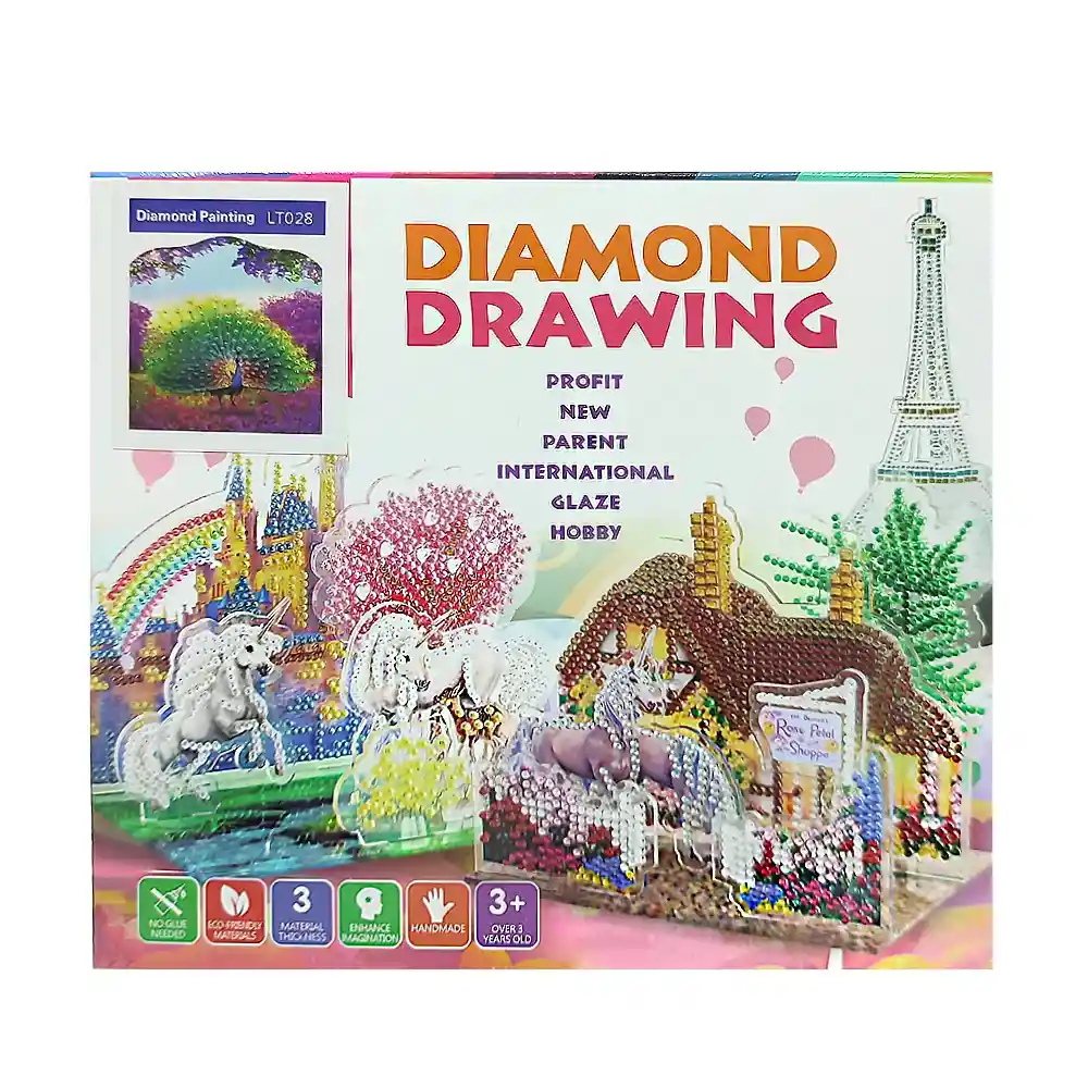 Diamond Drawing Diseño Pavo Real 17x15cm Nobel Toys