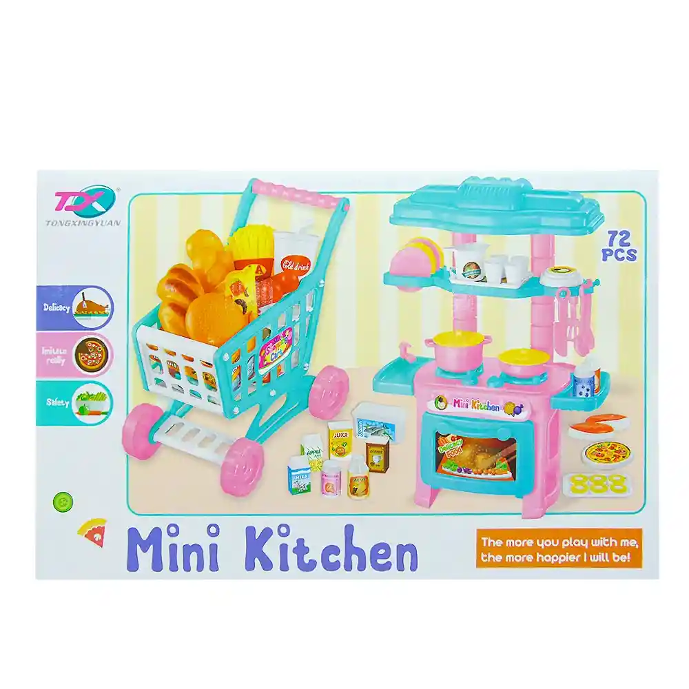 Set De Supermercado Cocina 72 Piezas 42x34 Cm Nobel Toys