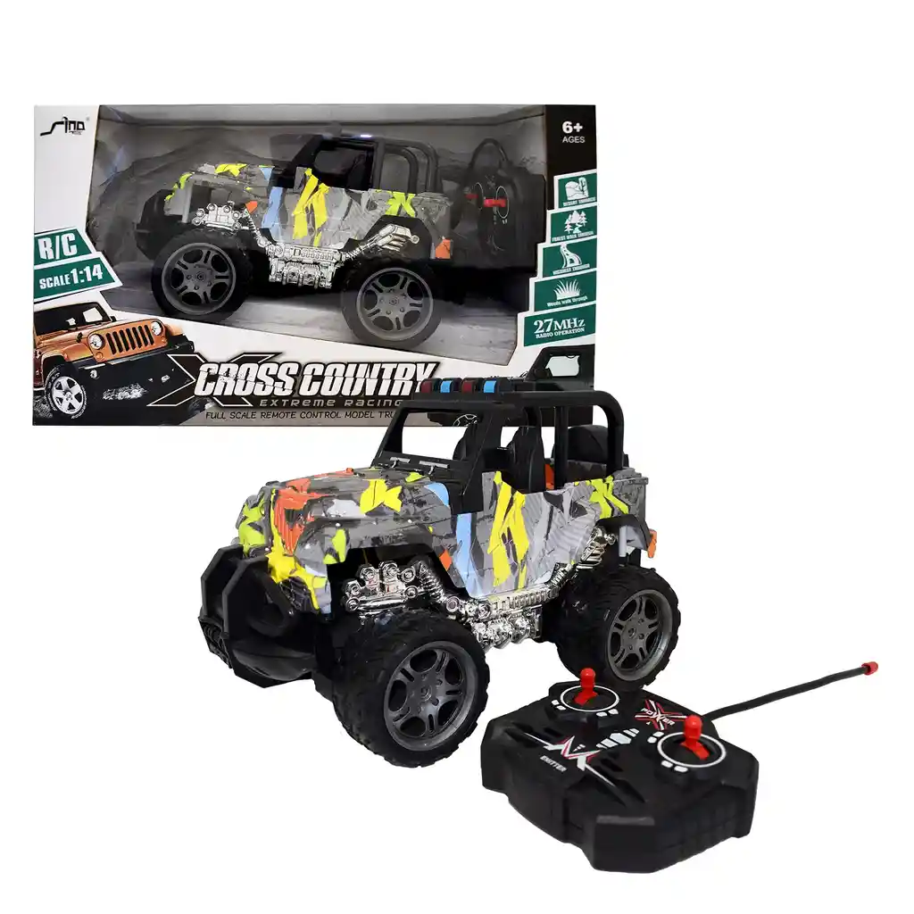 Jeep Grafitis Radio Controlado Con Cargador 37x22 Cm Nobel Toys