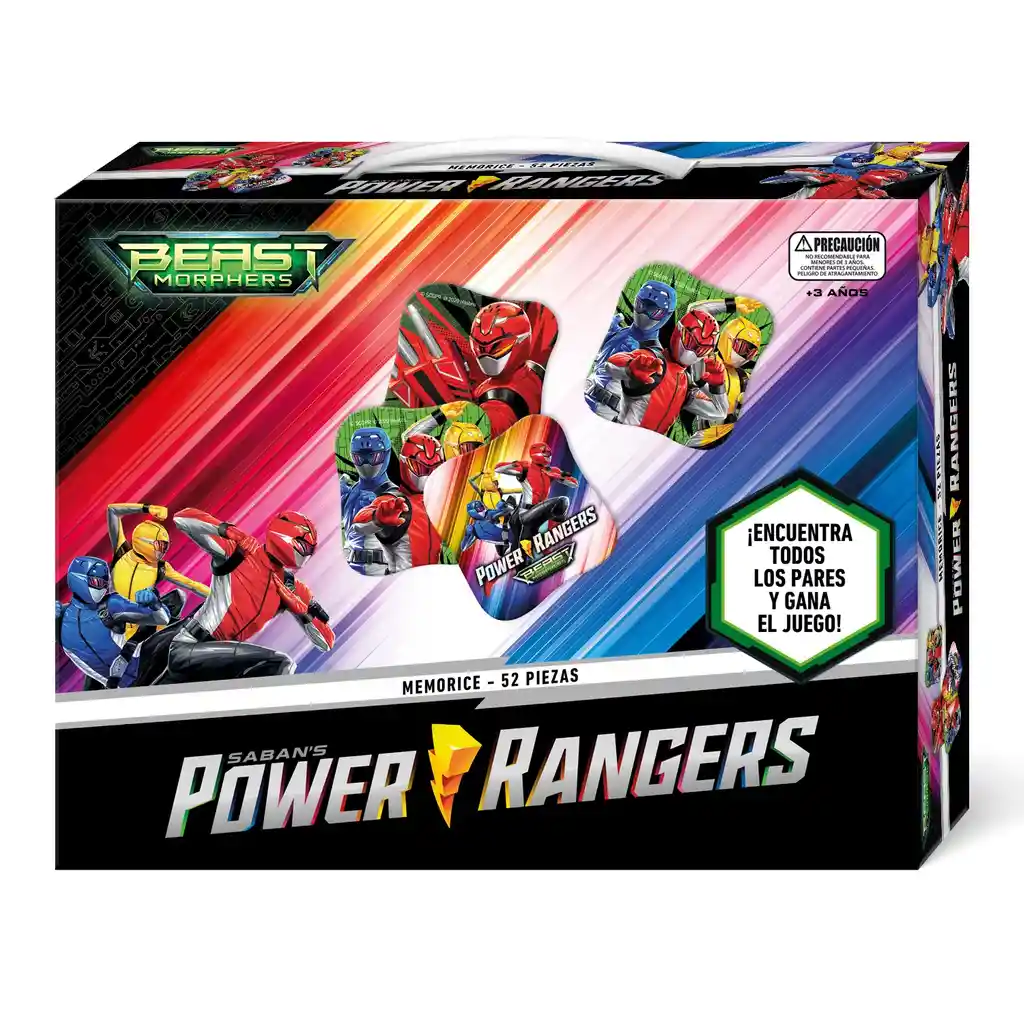 Juego De Mesa Memorice 52 Pcs Power Ranger Nobel Toys