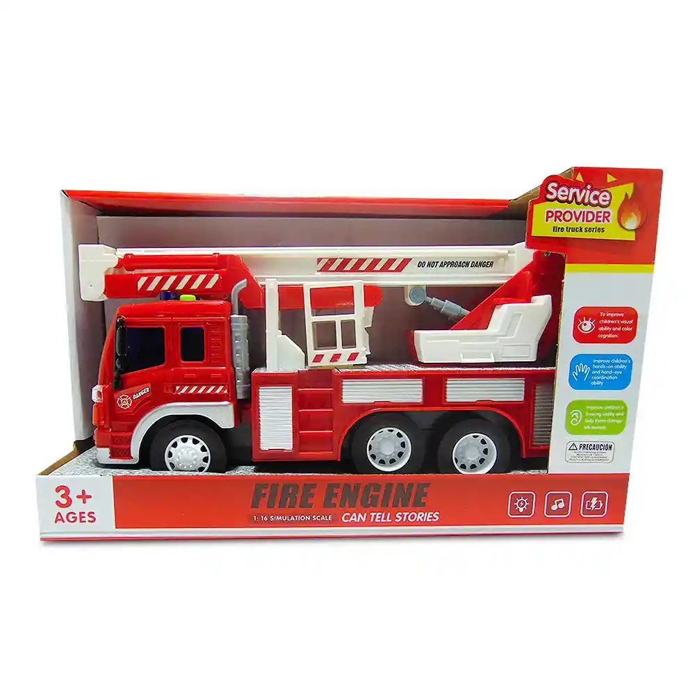 Carro Bomberos Con Sonido Y Luz 31x19 Cm Nobel Toys