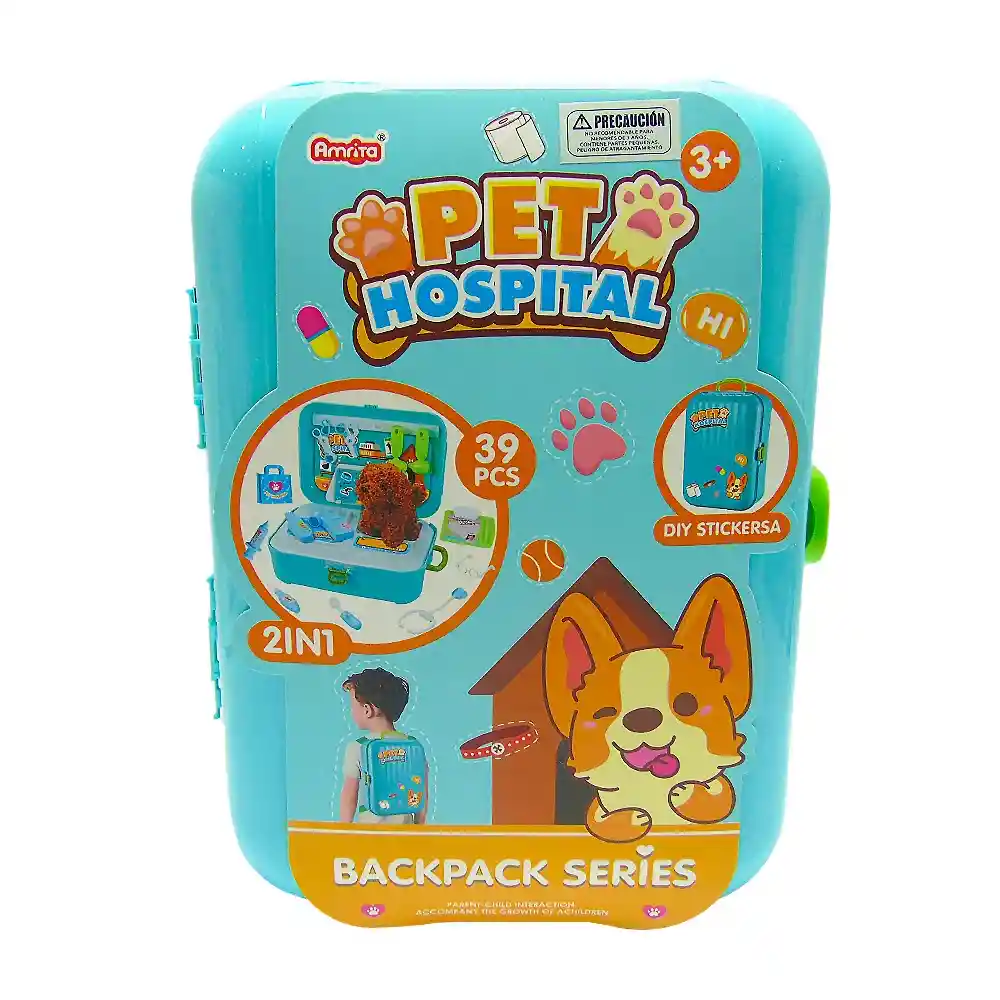 Set Veterinario Con Mochila 39 Piezas 28x19 Cm Nobel Toys