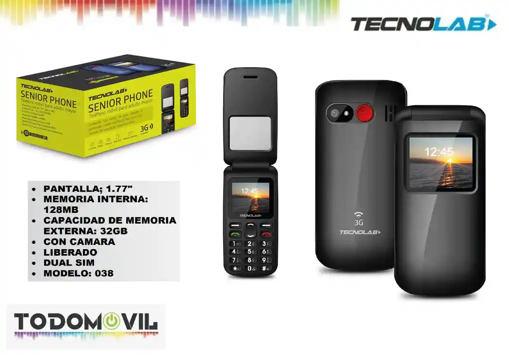 Telefono Senior Tecnolab Tl038 Negro