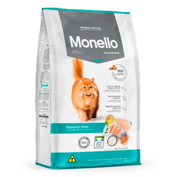 Monello Gatos Adultos Bolas De Pelos Pollo Y Pescado X 15 Kg