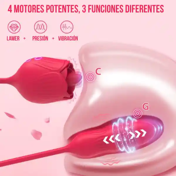 Vibrador Rosa De Doble Extremo – Lamedor Y Penetrador