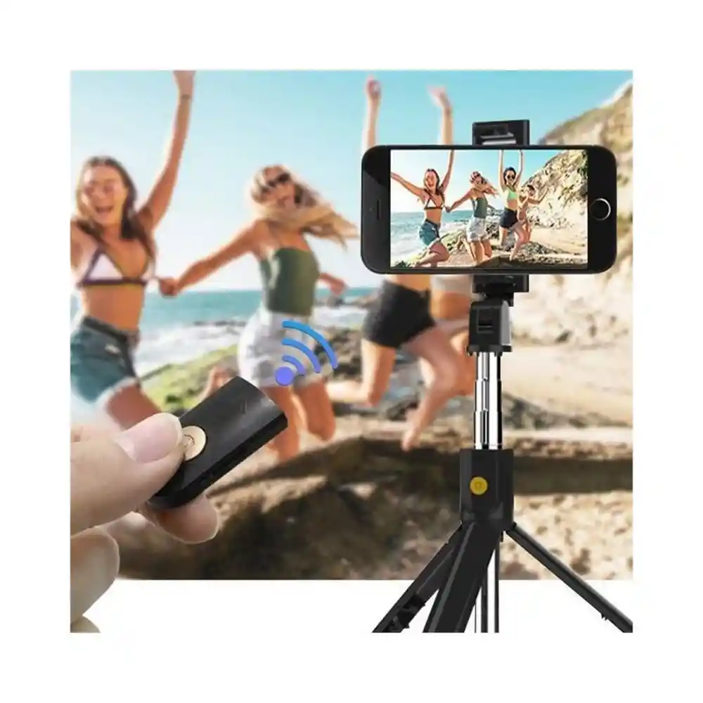 Tripode Selfie Bluetooth 2 En 1 Negro