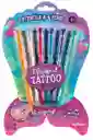 Toysmith Mermaid Tattoo Gel Pens ¡3 Stencils 6 Pens!