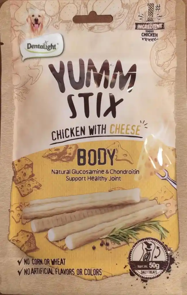 Dentalight Yumm Stix Pollo Con Queso 50 G