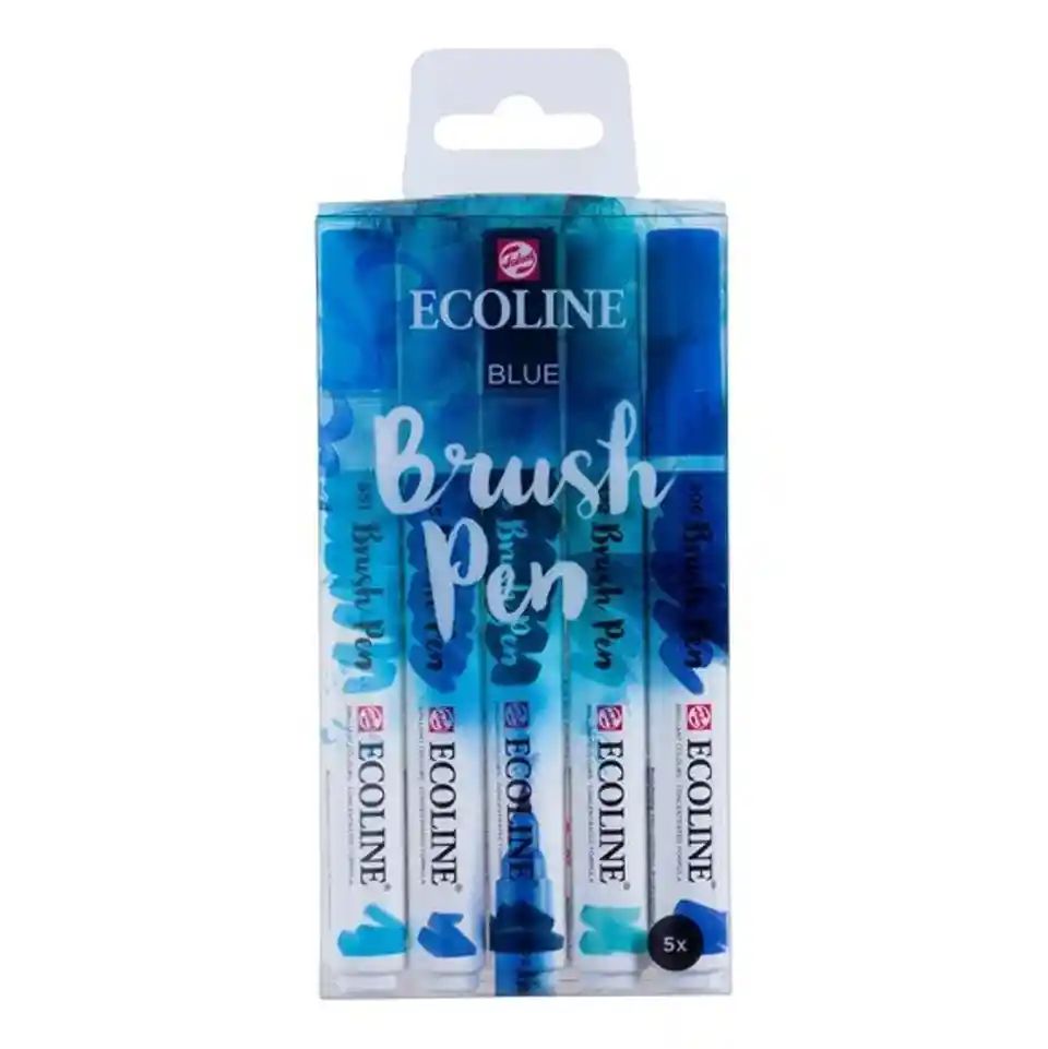 Brush Pen Ecoline - Set De 5 Lápices Azul