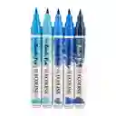 Brush Pen Ecoline - Set De 5 Lápices Azul