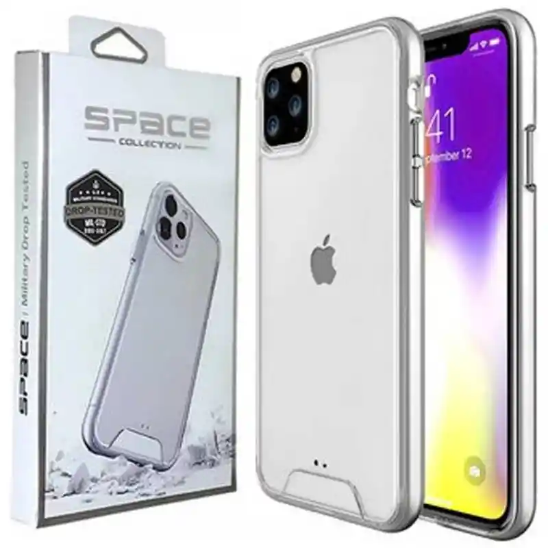 Funda De Iphone 11 Space Clear De Doble Proteccion Flexibilidad Del Tpu Al Interior