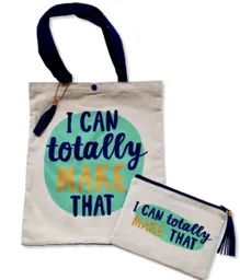 Bolsa De Tela 35.5cm X 40.6cm + Estuche C/mensaje I Can Totally Make That