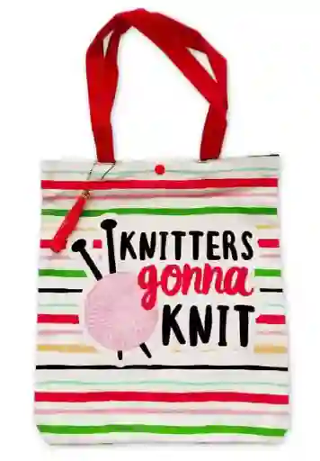 Bolsa De Tela 35.5cm X 40.6cm C/mensaje Knitters Gonna Knit
