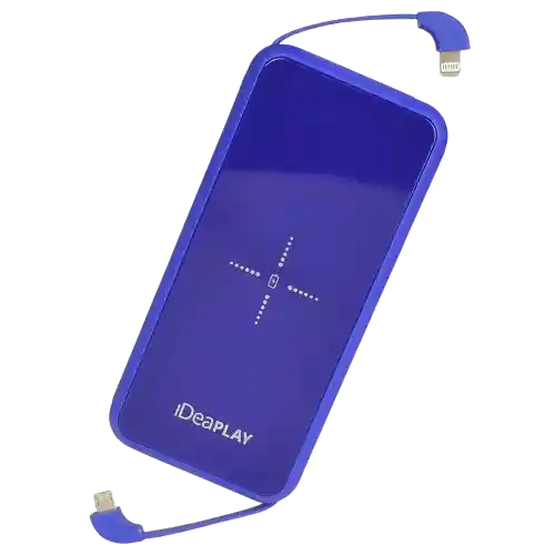 Powerbank Ideaplay 10000mah Carga Inalámbrica Azul