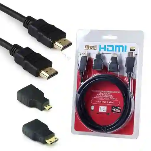 Cable Hdmi 3 En 1 Hdmi - Hdmi / Hdmi-mini Hdmi