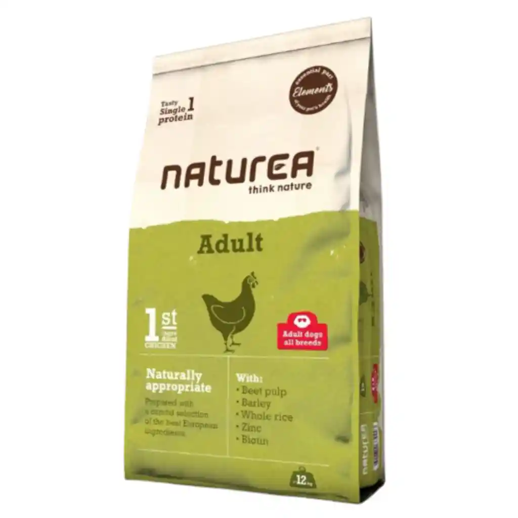 Naturea, Alimento Holistico Para Perros Adultos, Sabor Pollo. (12 Kg)